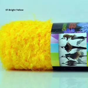 Fil torsadé en mélange de fibres de bambou, acrylique et corail, à poils longs, type fourrure et velours, pour manteau à queue de phénix, tricoté à la main, 1 fil, <span class=keywords><strong>7S</strong></span> - Product Image 6