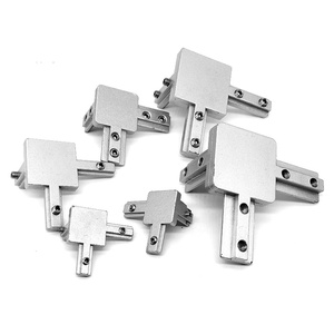 Toptan siyah anodize alüminyum 3-Way gizli köşeli mesnet inşaat köşe parantez ekstrüzyon çerçeve bağlayıcı - Product Image 4