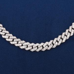 Chaîne cubaine Miami tendance de luxe en argent sterling 925 avec diamants Moissanite, collier unisexe, cadeau de mariage - Product Image 4