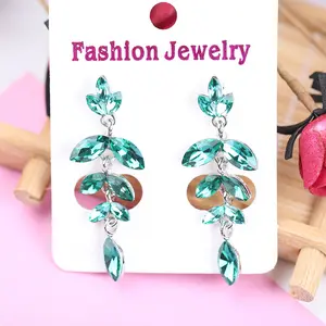 Fashion gold colorful crystal statement earrings extra large earrings as gift Wholesale N2305291