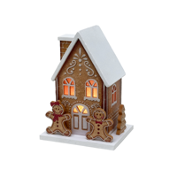 Décoration de Noël 2026 : Maison en bois LED en forme de pain d'épices, ornement artisanal pour table de Noël, fournitures de fête et de vacances