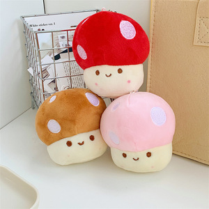 Cute <strong>Cartoon</strong> Mushroom Keychain Super Soft Plush <strong>Bear</strong> Design Small PP Cotton Filled Washed Stress Relief Gift <strong>Bag</strong> - Product Image 2