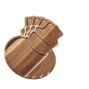 Snowman Shaped <b>Cheese</b> Board <b>Set</b> Wooden Serving Tray With <b>Knives</b> For Party Appetizers And Snacks Display - Product Image 5