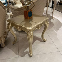 Champagne Gold Minimalist European-Style Wood Frame Light-Luxury Small Coffee Table for Living Room with No Assembly Required