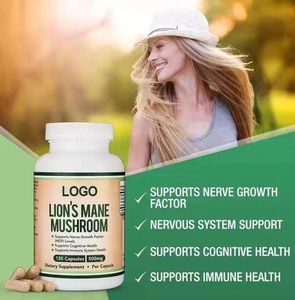 60/120 Capsules de Champignon Biologique 500mg 1000mg Extrait d'Hericium Erinaceus Champignon Crinière de Lion Capsules d'Extrait de Champignon Crinière de Lion - Product Image 2