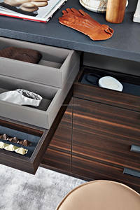 Mirrored Modular L Walk In Pequeño Paño de madera Dormitorio Estantes Gabinete <span class=keywords><strong>Ropa</strong></span> Deslizante Acero Diseño de armario personalizado - Product Image 4