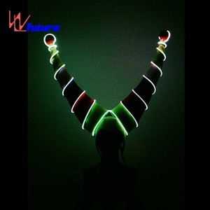 Chapeau à cornes de diable lumineux à LED, fil EL lumineux, accessoire de tête pour fête rave, performance scénique, costume de cosplay - Product Image 4