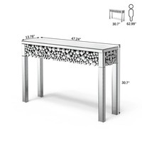 Table console de luxe en cristal avec miroir en verre meubles d'intérieur en miroir pour le salon en MDF