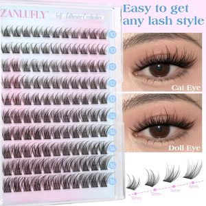Self Adhesive Plastic Eyelash <b>Extensions</b> No <b>Glue</b> Needed Wispy C-curly Cluster 10-16MM Individual <b>Lashes</b> - Product Image 3