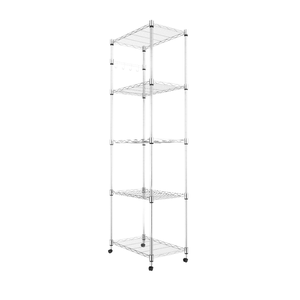 Étagère de rangement durable à 5 niveaux pour garage avec roulettes de 4 pouces, organisateur en fil métallique réglable, capacité de 300 lb par étagère - Product Image 1