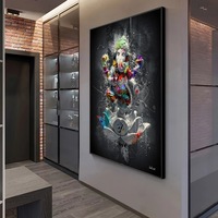 Graffiti toile peinture hindou éléphant dieu mur Art Religion Ganesha Lotus affiche impression mur photo pour salon décor à la maison