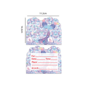 DAMAI Mermaid Party Tableware <b>Set</b> | Fish Scale Decor <b>Plates</b> Napkins Bunting Invitation Cards - Product Image 1