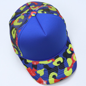 Casquettes de baseball personnalisées à impression intégrale : imprimé léopard, camouflage, zèbre, cœur, graffiti, logo personnalisé, casquette trucker 5 panneaux en maille, impression à la demande - Product Image 4