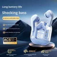 Écouteurs TWS Hk3 Zhongke Lanxun Chipset, type-c transparent, chargement par type-C, affichage numérique, écouteurs sans fil intra-auriculaires, durée de vie