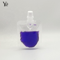 Grande pochette transparente à fond plat avec bec verseur transparent et poignée de scellage en plastique PE pour impression en héliogravure