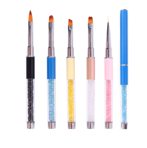 Pinceau à ongles coloré en acrylique avec strass, pinceau angulaire pour gel UV, pinceau de peinture pour la manucure et le nail art - Product Image 4