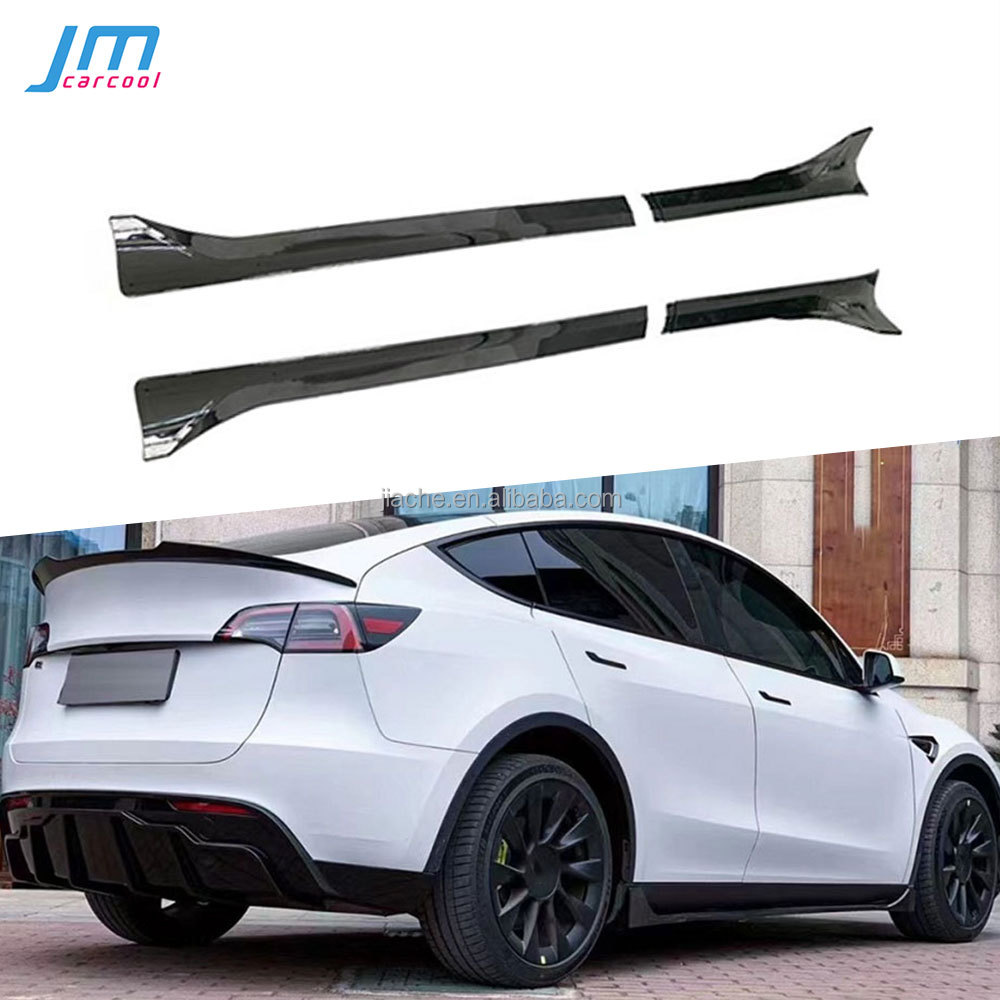 Боковые защитные юбки из АБС-пластика для Tesla Model Y 2021 + 3 шт./комплект, Стайлинг украшения автомобиля