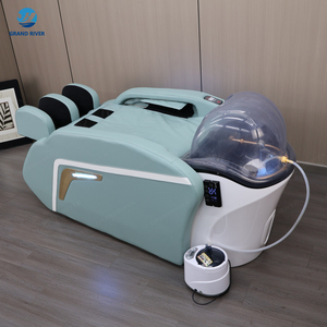 เก้าอี้ทำผมไทยหรูหราทันสมัยสำหรับร้านเสริมสวย เตียงสระผม เก้าอี้นวดสปาศีรษะไฟฟ้า 4 มิติ นวดทั่วร่างกาย - Product Image 3