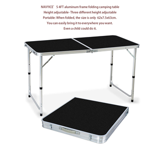4ft Opvouwbare Campingtafel Draagbaar, 120Cm Aluminium Picknicktafel Gemakkelijk Op Te Zetten, 1.2M Strandtafel Opvouwbaar Lichtgewicht Spac