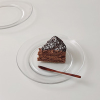 Vente en gros d'assiettes à dîner en verre transparent à haute teneur en borosilicate avec bord doré chargeur de 13 pouces pour usage domestique