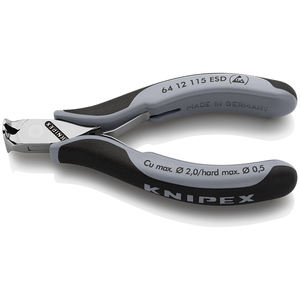 KNIPEX 64 12 115 ESD ESD Electronics <b>Side</b> <b>Cutter</b> with Multi-Component Handles 115 mm - Product Image 1