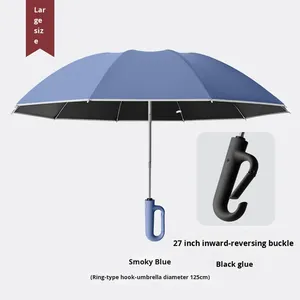 23inch 27inch Classic Reverse Buckle 10-Rib Fully Automatic Folding Dual-Use <b>Windproof</b> Double Sunshade Travel <b>Umbrella</b> - Product Image 6