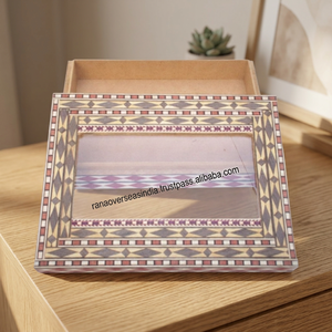Custom Luxury Eco-Friendly Polished Wooden Antique Imitation Rectangular <b>Sweet</b> Gift Display <b>Box</b> for Party Wedding Diwali - Product Image 3