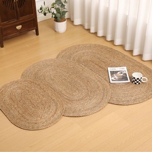 Tapis rond en bois pour chevet Tatami, tapis tressé en paille, tapis en rotin pour baie vitrée, tapis griffoir pour chat pour chambre à coucher - Product Image 2