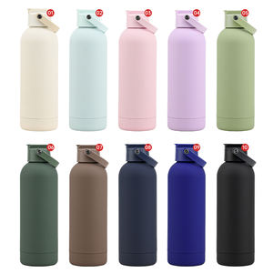 Botellas deportivas personalizadas New Trend Soft Touch de 500 ml, botella de agua aislada de doble pared de acero inoxidable para gimnasio con pajita. - Product Image 2