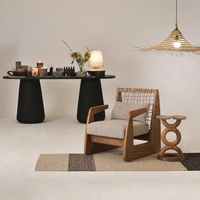 Fauteuil simple en bois massif de luxe pour chambre à coucher, salon, personnalisable, moderne, avec coussin en tissu doux