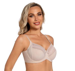 Dropshipping Knitted French Sweet Plus Size Underwear Summer Thin Sexy Lace Bra 3/4 Cup U-shaped Beautiful Back Ladies Underwear