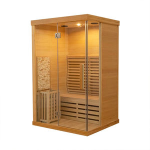 Traditionelle Heimsauna für 2-4 Personen aus Hemlock-Massivholz mit Saunaofen und Sauerstoffbar - Product Image 6