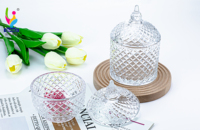 Vintage Style château Transparent faveurs vente en gros Design cristal sucre bonbons bocal en verre avec couvercle pour fête mariage