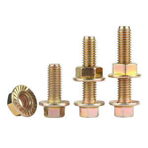 10.9 mạ kẽm Hex mặt bích đầu vít 12mm-50mm M6 x 10mm M8 M10 M12 M14 M16 hình lục giác mặt bích đầu bu lông màu kẽm 4.8 8.8 - Product Image 1