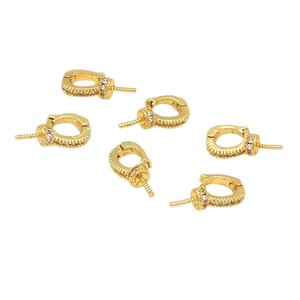 Cierre de colgante chapado en oro de 14k con incrustaciones de diamantes y diseño de perla y ojal, cierre versátil para pulseras. - Product Image 5