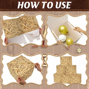 Rice Straw Themed Printed Props-Haystack Paper <b>Box</b> Best-Selling Western Cowboy <b>Party</b> Decoration Photo Prop <b>Box</b> - Product Image 2