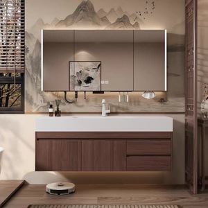 <span class=keywords><strong>Meuble</strong></span> <span class=keywords><strong>de</strong></span> salle <span class=keywords><strong>de</strong></span> bain intégré en aluminium nid d'abeille avec lavabo et toilettes - Product Image 4