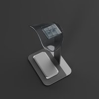 Support réglable en PVC argenté pour station de charge avec communication filaire