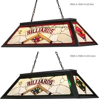Lámpara Colgante Rectangular de 48 Pulgadas para Mesa de Billar, 6 Luces E27, Cristal LED 2700K Blanco Cálido, 111-240V, 2 Años de Garantía