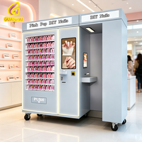 Distributeur automatique de faux ongles avec impression personnalisée, affichage numérique LED en verre trempé pour manucure et nail art, options de paiement multiples