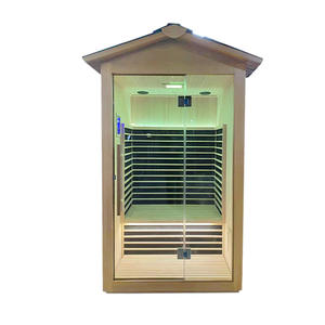 Большая открытая сауна из массива дерева, инфракрасная сауна, современный дизайн, оздоровительная Сауна для виллы - Product Image 4