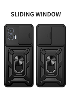 Fundas de teléfono con soporte de anillo magnético para Motorola <span class=keywords><strong>Moto</strong></span> G53/<span class=keywords><strong>EDGE</strong></span> <span class=keywords><strong>30</strong></span> Ultra 5G Protector de cámara con ventana deslizante cubierta móvil - Product Image 2
