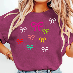 <span class=keywords><strong>Camiseta</strong></span> cuello redondo con gráfico de lazo floral negro para mujer con logotipo personalizado - Product Image 5