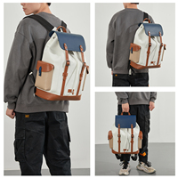 Mochila de Viaje SEWAFOX para Hombre, Impermeable, de Cuero PU, Gran Capacidad, Estilo Retro, con Cordón, para Computadora y Uso Diario