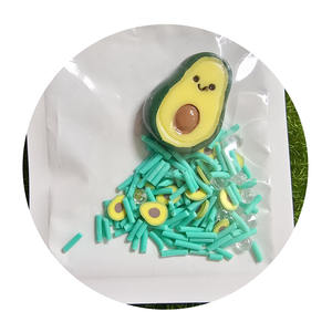Populaire 1 sac dessin animé sourire visage avocat Flatback résine breloques Mini argile arrose ornement Slime faisant <span class=keywords><strong>ongles</strong></span> bricolage artisanat déco - Product Image 2