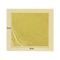 Vente chaude de haute qualité 8*8cm 24k pur véritable feuille d'or feuilles comestibles pur pour la décoration de gâteau glace décoration alimentaire