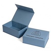 Boîte d'emballage pliable de luxe en papier pour chaussettes, sous-vêtements, robes de mariée, costumes, chapeaux, vestes en cuir, vente en gros, personnalisable, impression numérique
