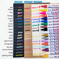 Lot de 18 stylos marqueurs peinture à l'huile couleurs d'encre permanentes à base d'eau pour enfants et adultes pointe fine résistante au soleil et à l'eau