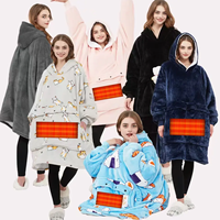 Impression personnalisée Couverture chauffante portable Couverture à capuche surdimensionnée avec grande surface de chauffage pour hommes femmes
