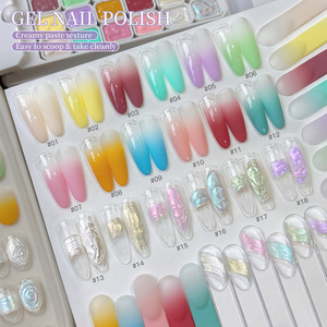 Gel de uñas efecto pudín de 18 cuadrículas sin necesidad de limpiar, gel espeso de alta pigmentación efecto ojo de gato Aurora para mezclar y crear degradados, venta al por mayor. - Product Image 5